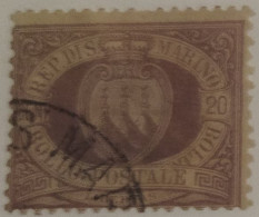 5008- SAN MARINO 1894/99 20 CENTS VIOLA USATO - USED - Usados