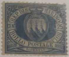 5009- SAN MARINO 1894/99 25 CENTS AZZURRO MH - Used Stamps