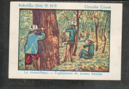 Chromo INDOCHINE  SIAM Hévéa Caoutchouc  Pub: Chocolat Cémoi Bien 2 Scans Colonies Françaises - Autres & Non Classés