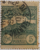 5017- SAN MARINO 1903 VEDUTE 5c - VIEWS 5c USATO - USED - Used Stamps