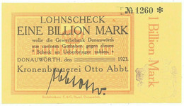 Deutschland, Germany, Donauwörth - Kronenbrauerei Otto Abbt. - 1 Billionen Mark, 1923 ! - 1 Biljoen Mark