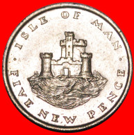 * GREAT BRITAIN (1971-1975): ISLE OF MAN  5 NEW PENCE 1975 CASTLE! ELIZABETH II (1953-2022) ·  LOW START · NO RESERVE! - Isle Of Man