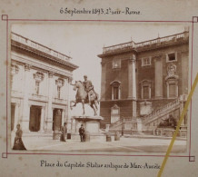 Photo 1893 Rome Place Du Capitole Italie Tirage Albuminé Albumen Print Vintage Animée Roma - Old (before 1900)