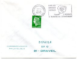 ILLE & VILAINE - Dépt N° 35 =  ST MALO ROCABEY 1970 = FLAMME à DROITE = SECAP ' PENSEZ à INDIQUER NUMERO DEPARTEMENT ' - Código Postal