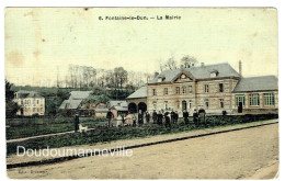 CPA - 76 - FONTAINE LE DUN - Les Enfants Devant La Mairie ***BELLE CARTE COLORISÉE*** - Fontaine Le Dun