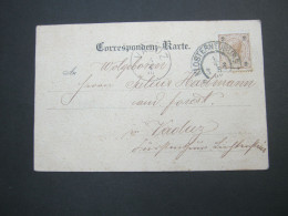 Delcampe - 1899 , VADUZ , Klarer Ankunftstempel Auf Karte Aus Österreich - ...-1912 Vorläufer