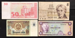 4 Banconote Macedonia Bulgaria Israele Jamaica  LOTTO 4703 - Macédoine Du Nord