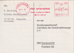 Motiv Karte  "Svenska Metallverken, Västeras"         1970 - Cartas & Documentos