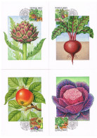 Suède - Fruits Et Légumes Du Jardin CM 2345/2348 (année 2003) - Maximum Cards & Covers