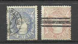 ESPANA Spain 1870 Michel 101 - 102 O - Used Stamps