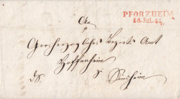 Baden Brief L2 Pforzheim 18. Jul. 1844 - Storia Postale