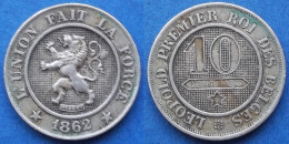 BELGIUM - 10 Centimes 1862 KM# 22 Leopold I (1831-1865) - Edelweiss Coins - 10 Cents