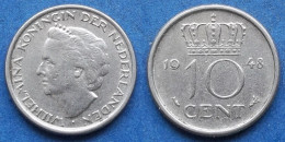 NETHERLANDS - 10 Cents 1948 KM# 177 Wilhemina (1890-1948) - Edelweiss Coins - 10 Cent