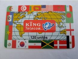 FRANCE/FRANKRIJK  / KING PHONE/ 120 UNITS/ COUNTRY FLAGS/ PREPAID  USED    ** 14663** - Nachladekarten (Handy/SIM)
