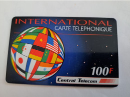 FRANCE/FRANKRIJK  /100  UNITS/  CENTRAL TELECOM  / COUNTRY FLAGS/ PREPAID  USED    ** 14668** - Nachladekarten (Handy/SIM)