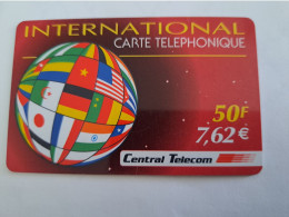 FRANCE/FRANKRIJK  /50  UNITS/  CENTRAL TELECOM  / COUNTRY FLAGS/ PREPAID  USED    ** 14669** - Mobicartes (GSM/SIM)