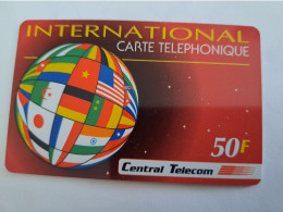 FRANCE/FRANKRIJK  /50  UNITS/  CENTRAL TELECOM  / COUNTRY FLAGS/ PREPAID  USED    ** 14670** - Mobicartes (GSM/SIM)