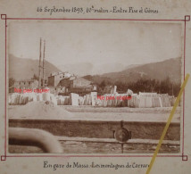 Photo 1893 En Gare De Massa Montagnes Carrare Italie Tirage Albuminé Albumen Print Vintage Animée Pise Gênes Italia - Ancianas (antes De 1900)