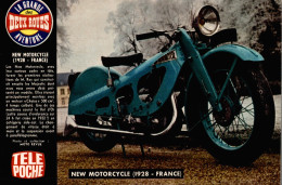 Fiche Technique D'une New Motorcyle (1928 France), Découpée Dans Télé Poche - Moto