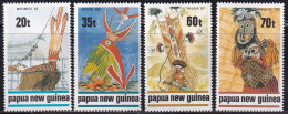 MiNr. 602 - 605 Papua-Neuguinea 1989, 6. Sept. Traditionelle Tanzmasken - Postfrisch/**/MNH - Papouasie-Nouvelle-Guinée