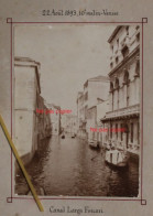 Photo 1893 Venise Canal Larga Foscari Italie Tirage Albuminé Albumen Print Vintage Animée Venezia - Old (before 1900)