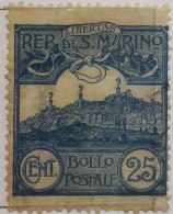 5019- SAN MARINO 1903 VEDUTE 25c - VIEWS 25c USATO - USED - Usados