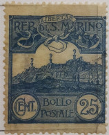 5019- SAN MARINO 1903 VEDUTE 25c - VIEWS 25c USATO - USED - Used Stamps