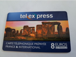 FRANCE/FRANKRIJK  / € 8,00 / TELEX PRESS /  STONEHENGE         / PREPAID  USED    ** 14697** - Prepaid: Mobicartes