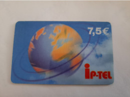 FRANCE/FRANKRIJK  / € 7,5/ EARTH GLOBE / IP-TEL        / PREPAID  USED    ** 14698** - Nachladekarten (Handy/SIM)