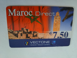 FRANCE/FRANKRIJK  / € 7,5/ MAROC DIRECT/ VECTONE        / PREPAID  USED    ** 14699** - Nachladekarten (Handy/SIM)