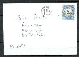 Estland Estonie Estonia 1998 Olympic Games Nagano Michel 316 As Single On Domestic Cover - Invierno 1998: Nagano