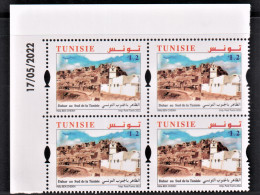 2022- Tunisie- Ecotourisme : Dahar Au Sud De La Tunisie -  Bloc De 4 Coin Daté 4V MNH*** - Montagnes