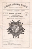 DÉPLIANT PUBLICITAIRE : LOUIS AUBERT / FABRIQUE : ORDRES / MÉDAILLES INSIGNES RUBANS / LÉGION D'HONNEUR / PARIS (am148) - France