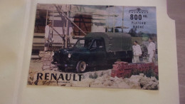 Ancien Dépliant Publicitaire Original Automobile RENAULT 800 KG COLORALE PLATEAU BACHE 11 CV - Publicités