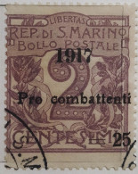 5023- SAN MARINO 1917 PRO COMBATTENTI - PRO FIGHTERS USATO - USED - Oblitérés