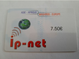 FRANCE/FRANKRIJK  / €7,5 / IP-NET GLOBE/ EUROPE/ASIE      / PREPAID  MINT     ** 14712** - Voorafbetaalde Kaarten: Gsm