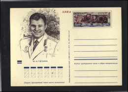 RUSSIA USSR Stamped Stationery Post Card USSR PK OM 001 Personalities GAGARIN Space Exploration - Unclassified