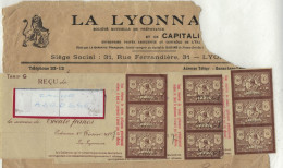 LOT 92  RECUS DE LA LYONNAISE DE 1927 - Banque & Assurance