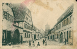 Lauterbourg CPA 67 Bas Rhin Alsace Eglise Rue Principale Carte Animée Enfants  Colombages Ed Julius Manias - Lauterbourg