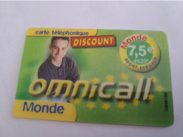 FRANCE/FRANKRIJK  / € 7,5 / OMNICALL MONDE / DISCOUNT     / PREPAID  USED         ** 14724** - Nachladekarten (Handy/SIM)