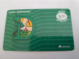 FRANCE/FRANKRIJK  / 5 MINUTES/ OMNICOM/ BIRD STORCH   / PREPAID  USED         ** 14730** - Nachladekarten (Handy/SIM)