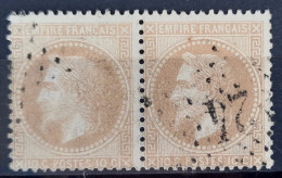 France 1867 N°28A Ob étoile 24 En Paire TB Cote +44€ - 1863-1870 Napoléon III Lauré