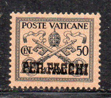 1393 490 - VATICANO 1931 * Linguella Leggerissima  :  Pacchi Postali N. 6 - Paquetes Postales