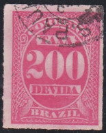 BRAZIL # X5  -   CIFRA ABN 200 R  - ROUGE CARMIN PERCé EN LIGNES OBLITéRé  - N° 5  -1890 - USED - Gebraucht