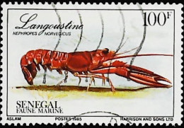 ►  SENEGAL  (Langoute Crustacé)   Lobster    100 Francs 1985 - Crustaceans