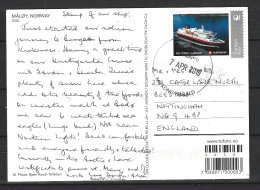 NORVEGE. Timbre Sur Carte Postale De 2019. M/S Kong Harald. - Lettres & Documents