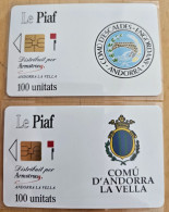 CARTE A PUCE STATIONNEMENT PIAF ANDORRE 2 DIFFERENTES - Cartes De Stationnement, PIAF