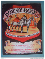 Anciene Affiche Bier Bière Belge DOR'CY BEER Brasserie Waterloo Bracquegnies Chevaux Karton Carton Cardbord 24 X 31,5 Cm - Poster & Plakate