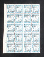 OCEANIE - 1926-27 - Taxe TT N°YT. 1 - Type Duval 5c Bleu - Bloc De 20 Bord De Feuille - Neuf Luxe ** / MNH - Strafport