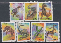 Tanzanie N° 1506 / 12 XX  Faune Préhistorique, La Série Des 7 Valeurs Sans Charnière, TB - Tanzanie (1964-...)